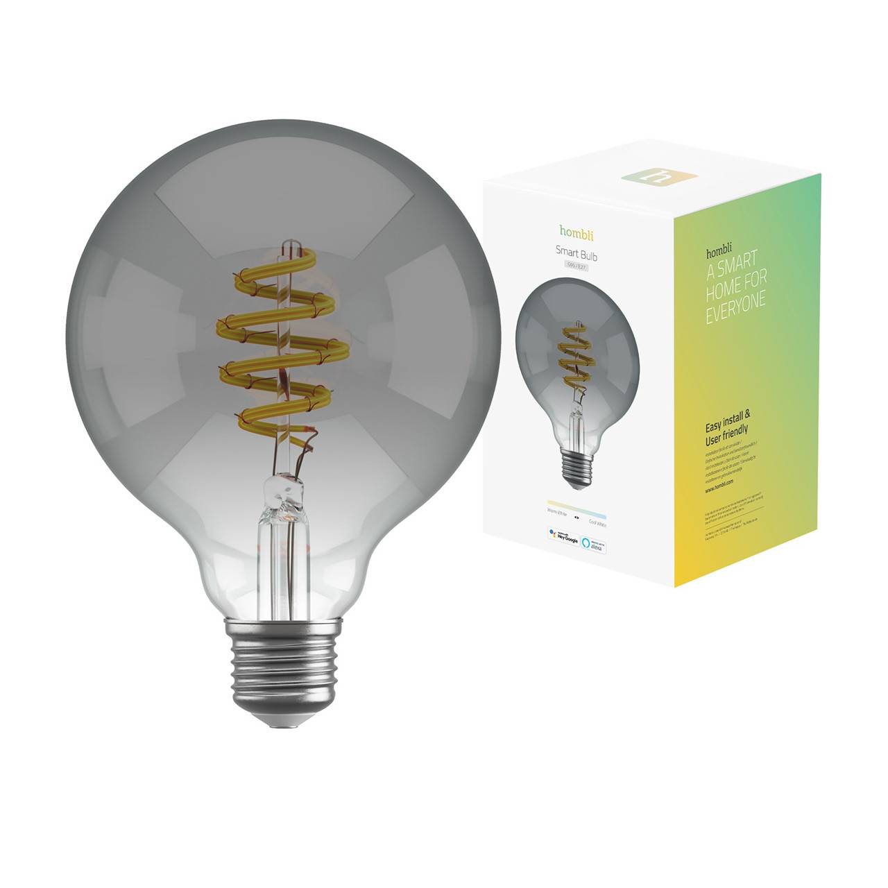 10 stk. Smart pære Hombli Smart Bulb G95 CCT Filament (E27), Smokey - Køb minimum 10 stk.