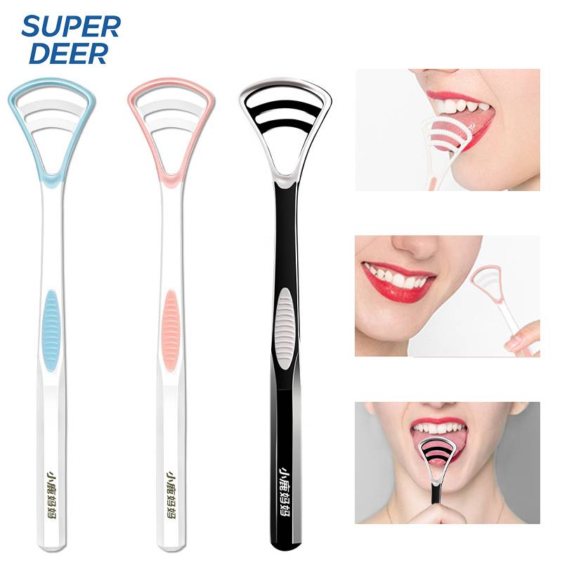 Super Deer Silicone Tongue Scraper 1Pcs Macaron Color Tonger Brush Cleaning Tools Toothbrush Oral Care Fresh Breath Safe Clean