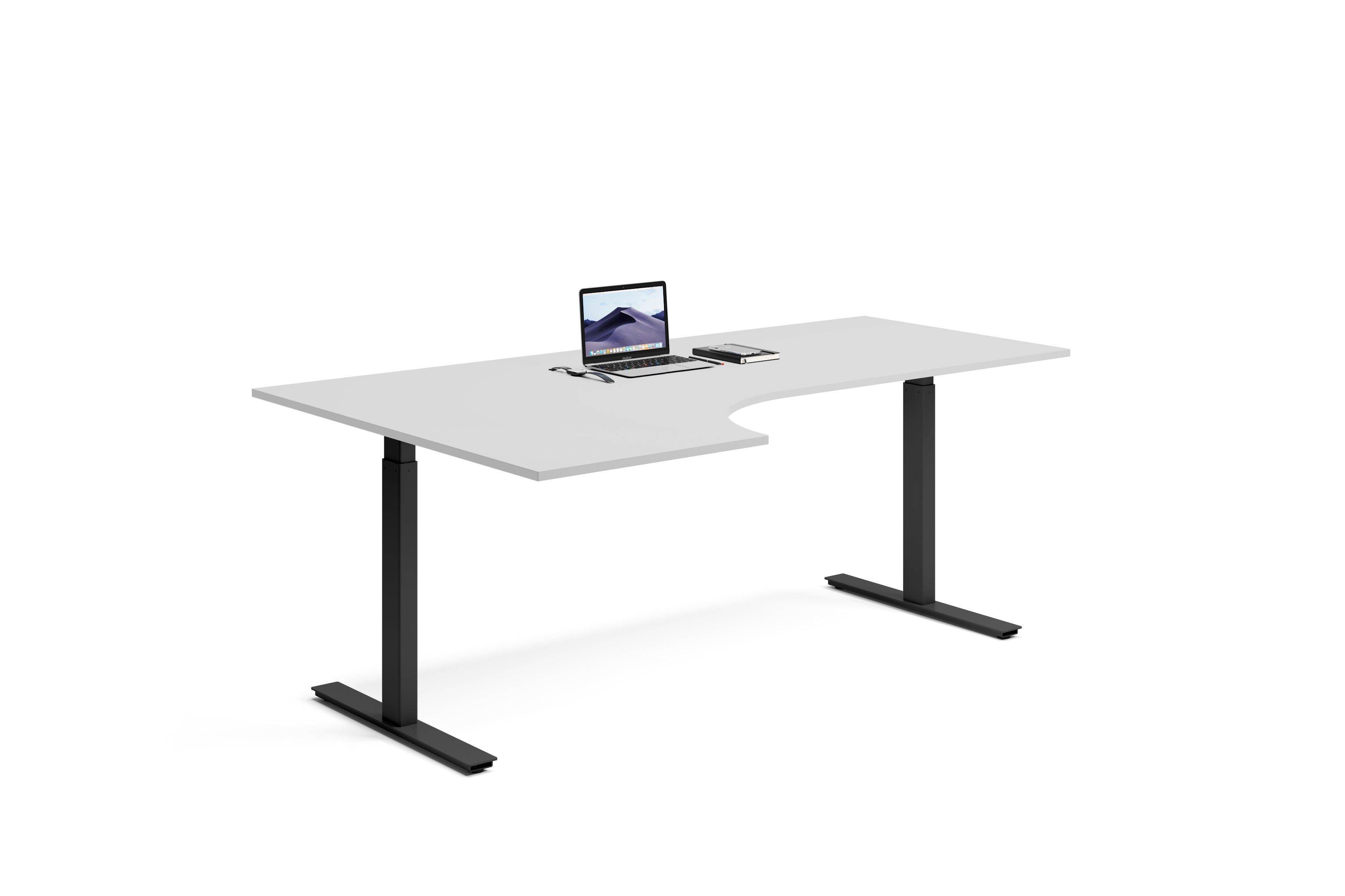Hæve Sænkebord, Venstre Hjørne 200x120x80cm - Ergofunk Smart