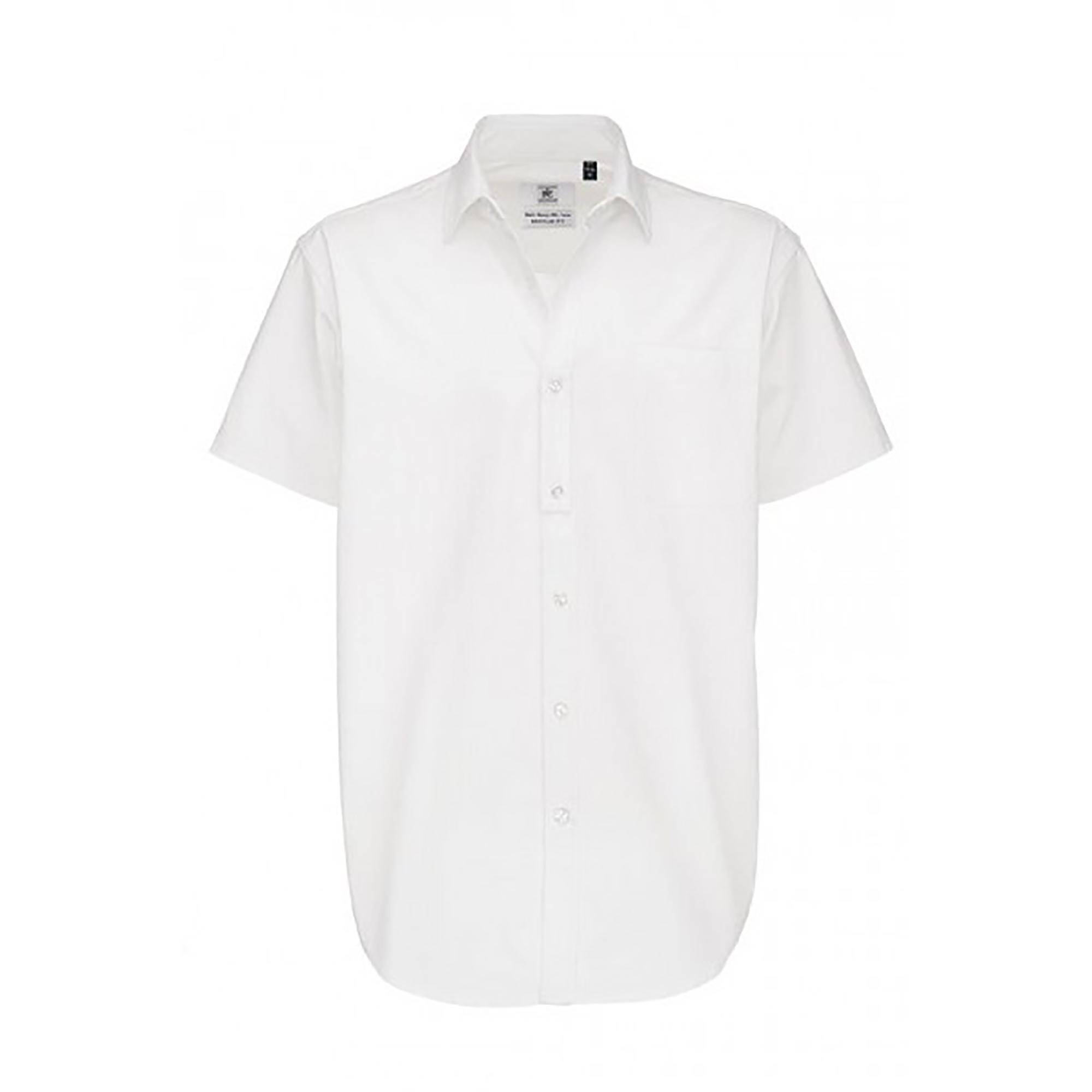 B&C Mens Sharp Twill Short Sleeve Shirt / Mens Shirts L vit