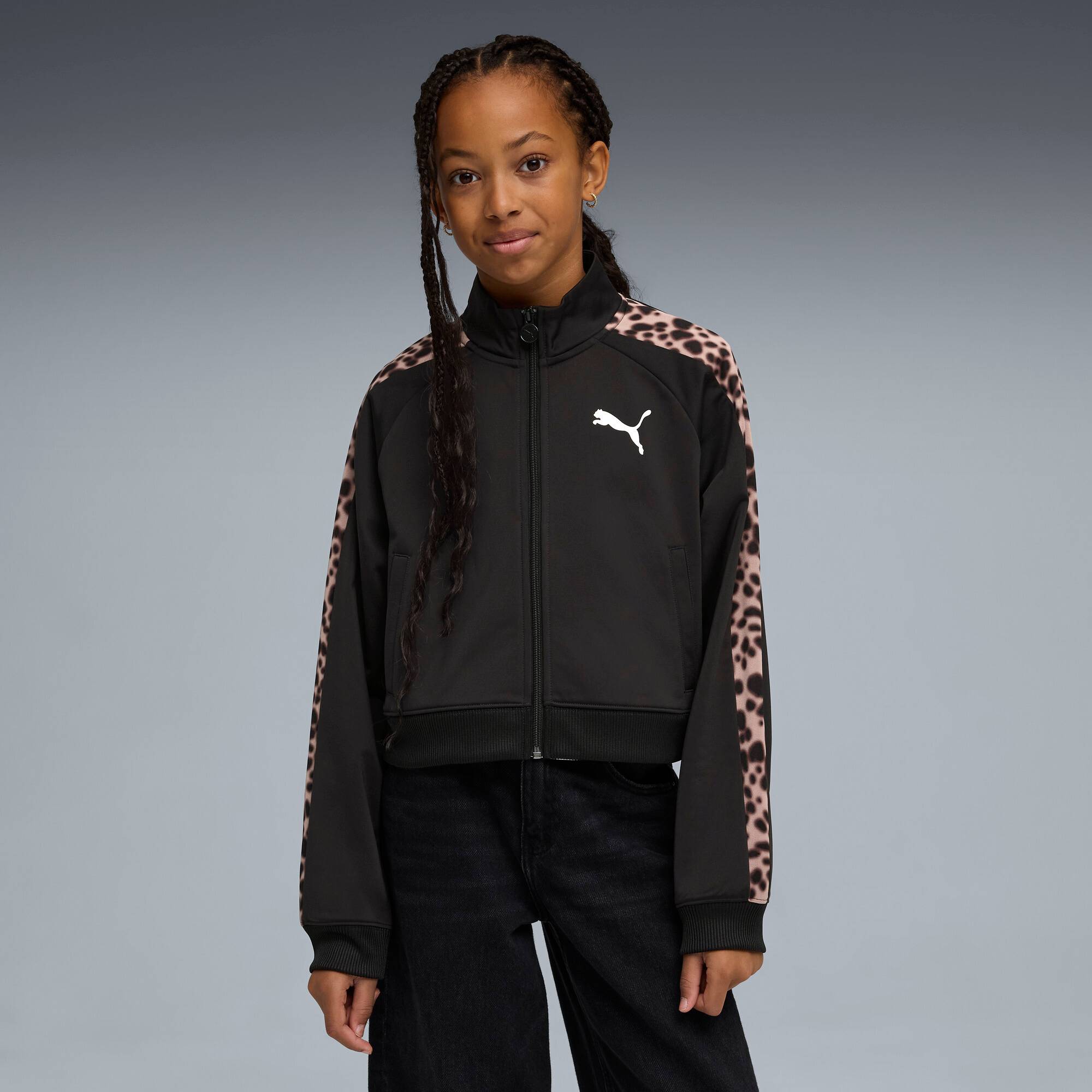PUMA T7 Animal Relaxed Track Jacket Youth, Kids, Black, 9-10Y