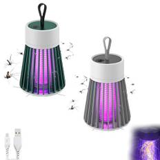 Mozzguard Mosquito Zapper, 2024 New Zaptek Mosquitoes Zapper mit UV-Lampe, Tragbarer Mozz Guard Mosquito Zapper, USB Wiederaufladbare Insektenlampe mit 2000mAh Akku Mückenlampe (Grün+Grau)