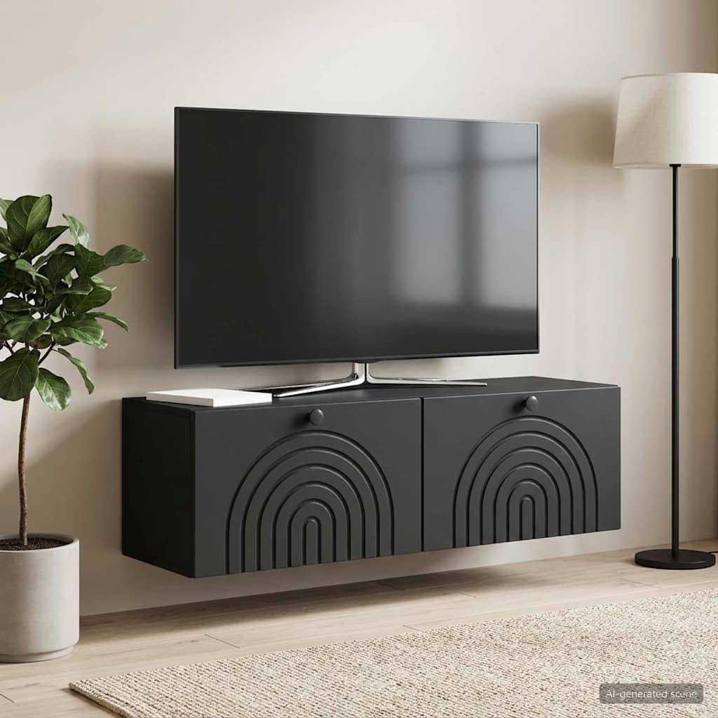 vidaXL Væghængt TV-skab Sort 98 x 31 x 30 cm Konstrueret træ