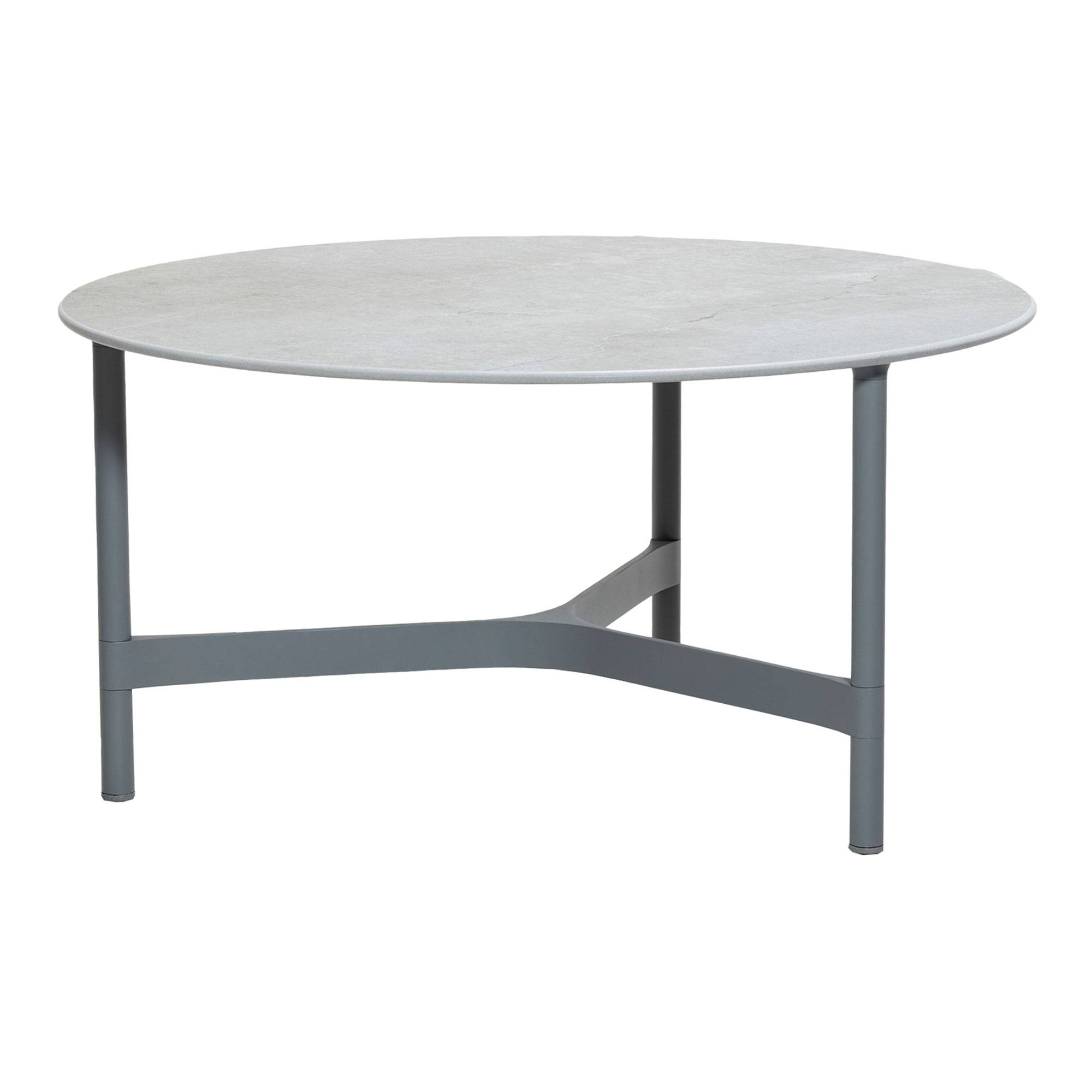 Cane-Line - Twist 90 cm Light Grey/Fossil Grey - Småbord & Sidobord utomhus - byKATO - Metall/Sten