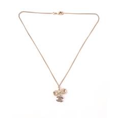 CHANEL Ribbon CC Rhinestone Necklace - Gold
