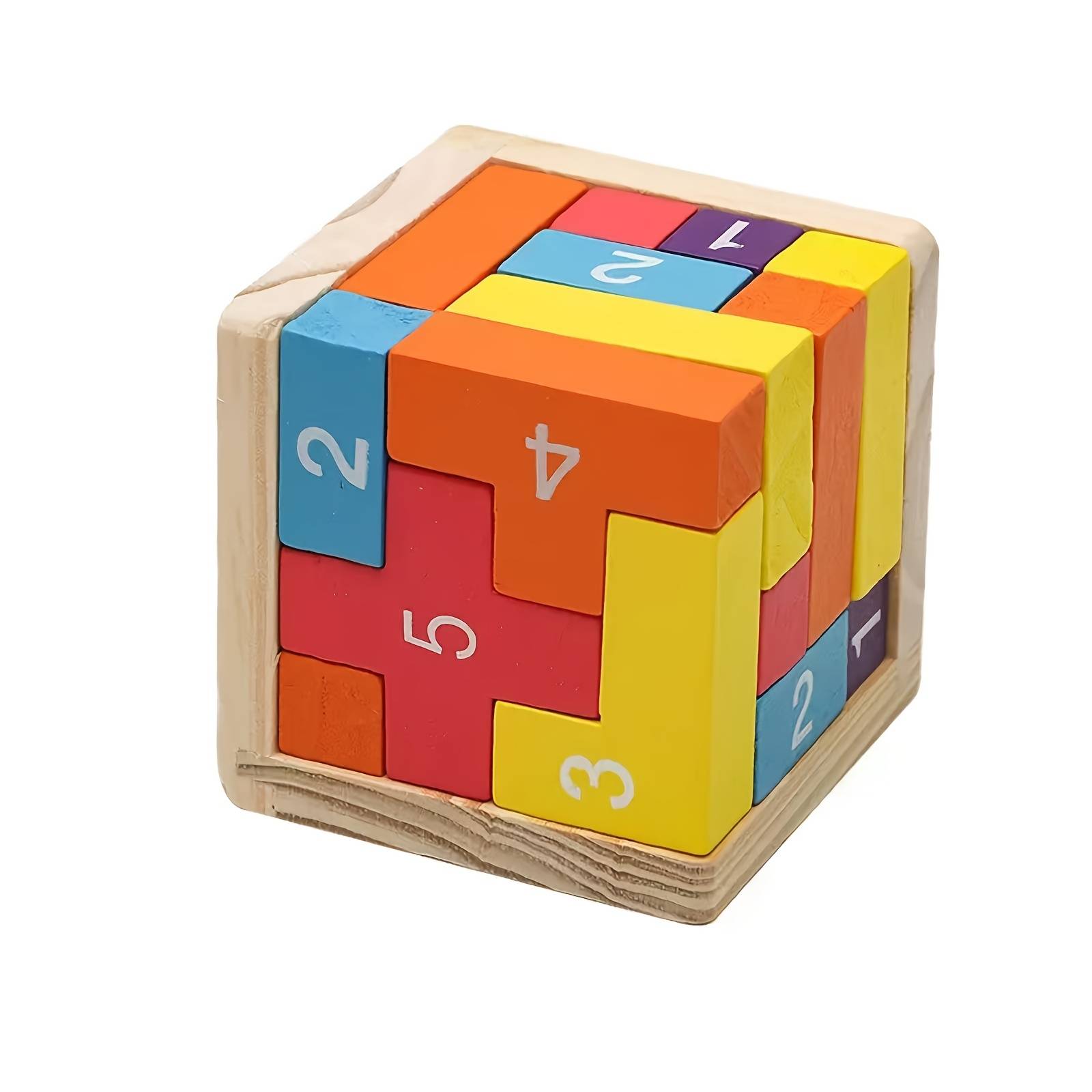 3d Wooden Brain Teaser Puzzles For Kids, L And Wooden Puzzle Cube, Desk Puzzle For Office Adult, 3d Block Puzzle Cubes, Puzzle