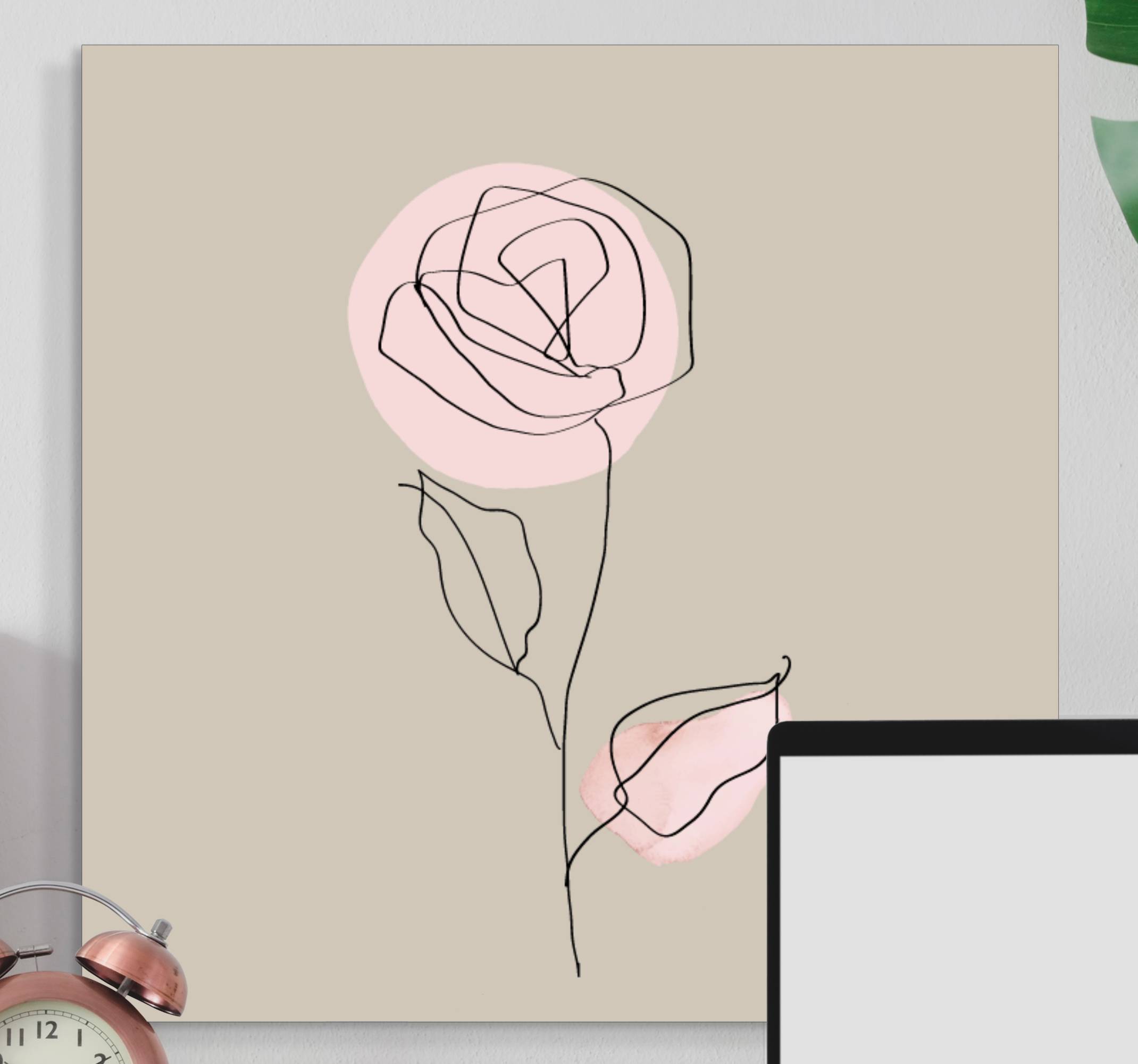 Akvarell vita rosor abstrakt blommigcanvas tavla