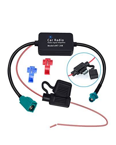 Vecys FM/AM DAB DAB+ Bilantenn Signalförstärkare Booster Fakra Z Male to Female Adapter 12V Digital Radio Antenna Splitter Antennförstärkare för Audio Stereo Digital Car Radio