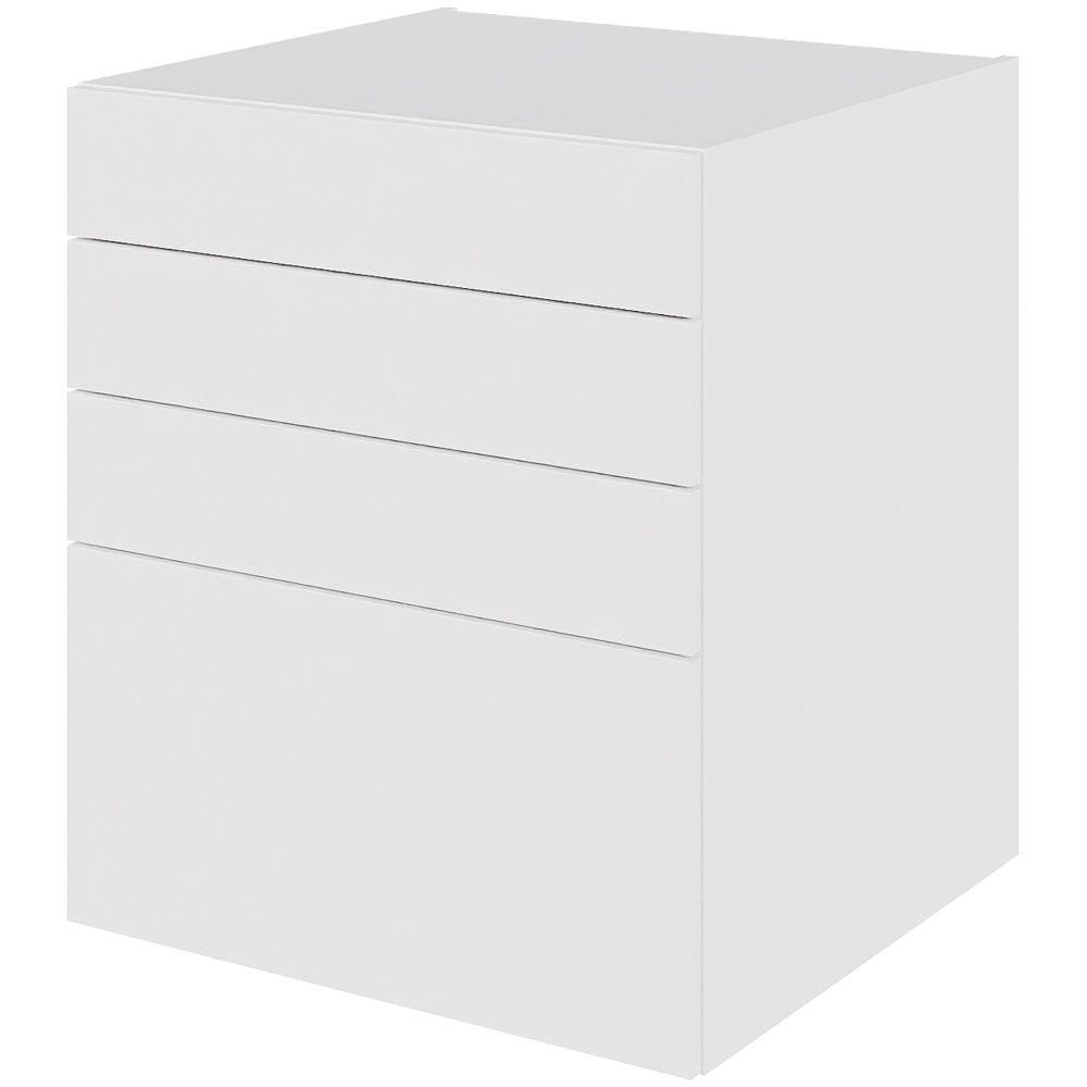 Multi-Living Køkken skuffeskab i Malet Hvid Front H: 70,4 cm D: 60,0 cm - 4 skuffer fuldtudtræk/softluk - Bredde: 60 cm.