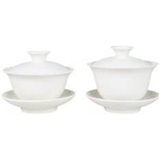 Keramiskt vitgods lock skål tre-krafts te skål jade porslin lock kopp stor kung fu te set gaiwan sopera de ceramica - Gaiwan a