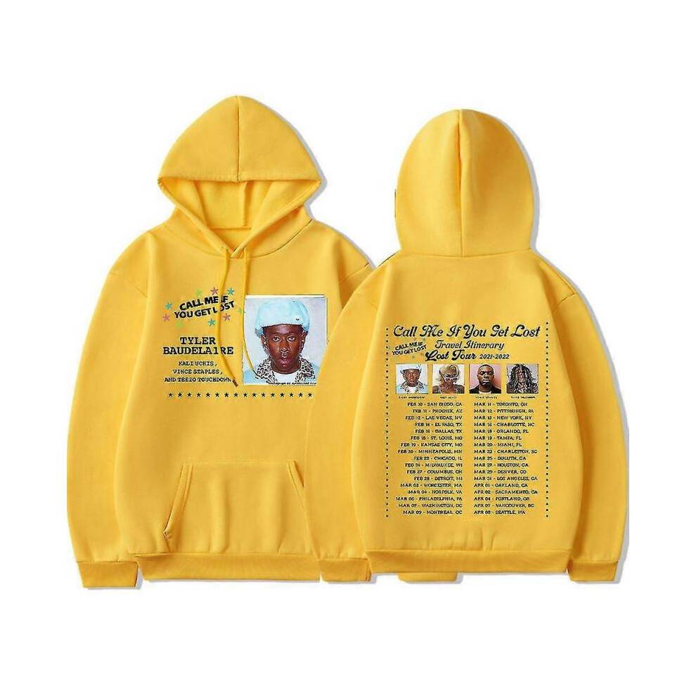 (3XL, Yellow) Call Me If You Get Lost Hip Hop Hoodie Tyler The Creator Pri Hoodie Men Women Shirt Top