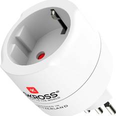SKROSS Travel adapter Europe to Switzerland + Italy + Brazil - For 2- and 3-pole devices (grounding or Euro-plug)