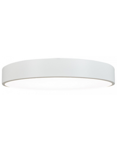 Plafond i aluminium og akryl Ø40 cm 28W LED - Satineret hvid/Hvid