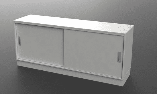 Cube Quadro Kontorreol, skydedørsskab - B 160.8 H 69.8 cm.
