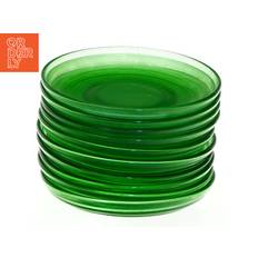 Grønne broksø glas tallerkener (str. Ø 15 cm)