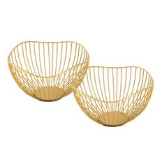 Fruktskål Ø 25 h 14 cm Brödkorg Set 2 Metall Svart
