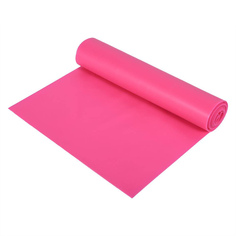 1,5M Träningsstretchband Yoga Elastiskt Band Gummiband för Fitness(Rosröd)