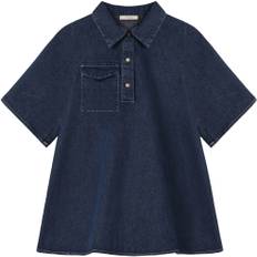 Fliink DON Denim SS Dress Str 6Y/116 Denim - Dark Denim Blue Kjoler hos Magasin