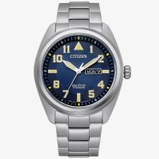 Citizen Mens Eco-Drive Titanium Blue Dial Watch BM8560-88L