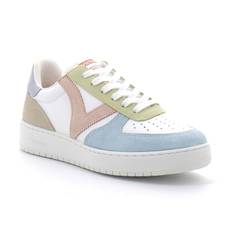 Baskets basses multicolores à lacets pour femme 1258214 celeste