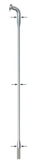 Sapim Laser Inox J-Bend Silver Eker 1 stk, 308mm (308 mm)
