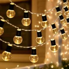 LED-ljuskedja batteri – 20 LED-ljuskedja med timer, varm vit mini glödlampa, ljusslinga för inomhus, rum, fest, jul, bröllop, LED-batteridriven juldekorationer