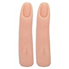 2 Silikon Practice Fingrar, Hand, Nail Training Finger, Flexibel och flexibel Silikon Nail Training Fingermodell, Silikon Nail Training Finger(Ljusfärg)