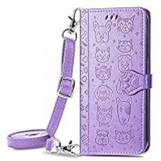 HUANGTAOLI Crossbody axelrem flip telefonskydd för Samsung Galaxy A55 5G (SM-A556B/DS,SM-A556E,SM-A556E/DS,SM-A556S,SM-A5560)