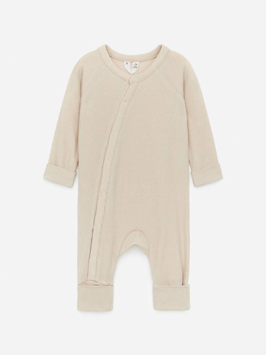 ARKET Ribbstickad Pyjamas För Nyfödd -Beige, 44