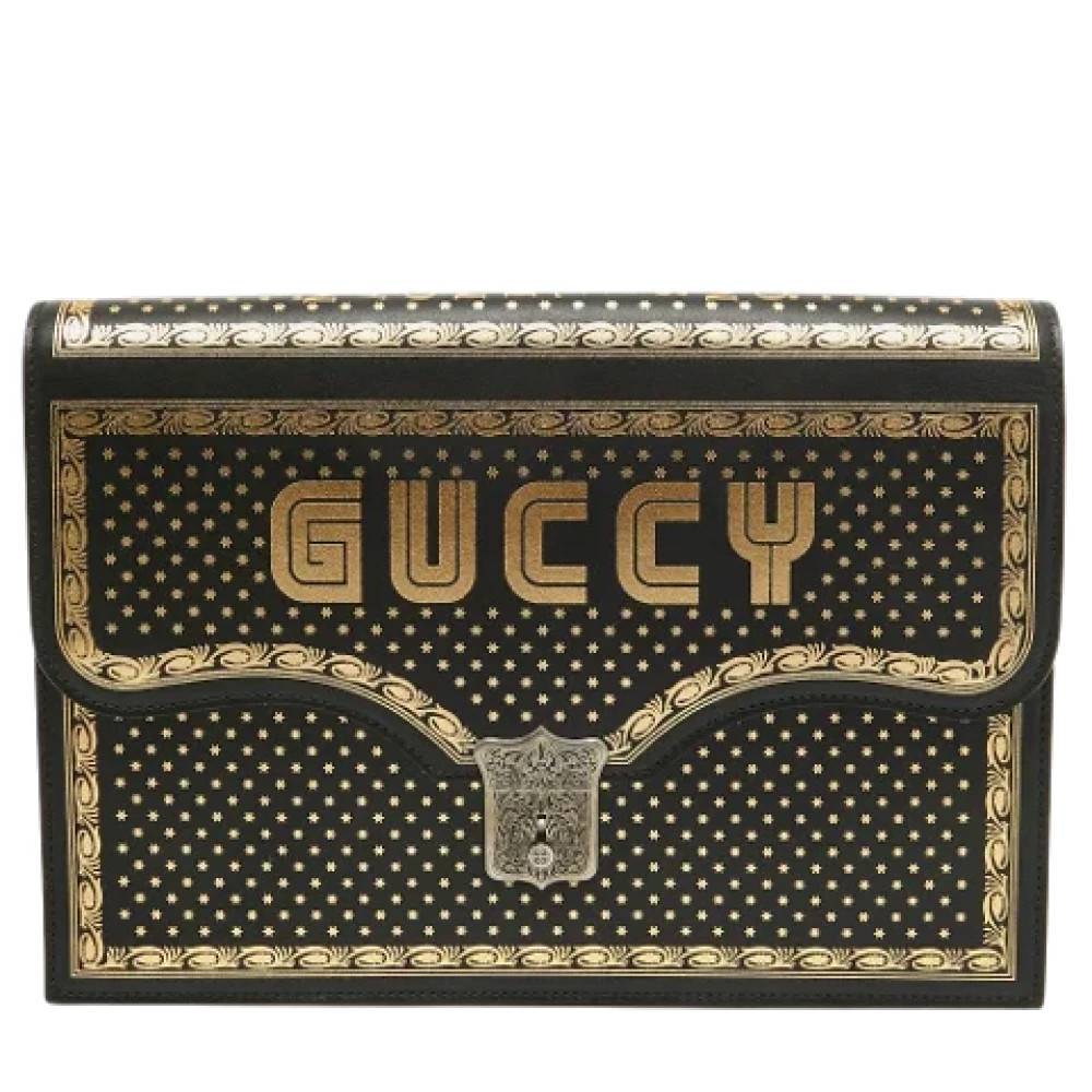 Gucci Vintage Pre-owned Laeder clutches - Vintage - Dame - Sort - ONE SIZE - Læder