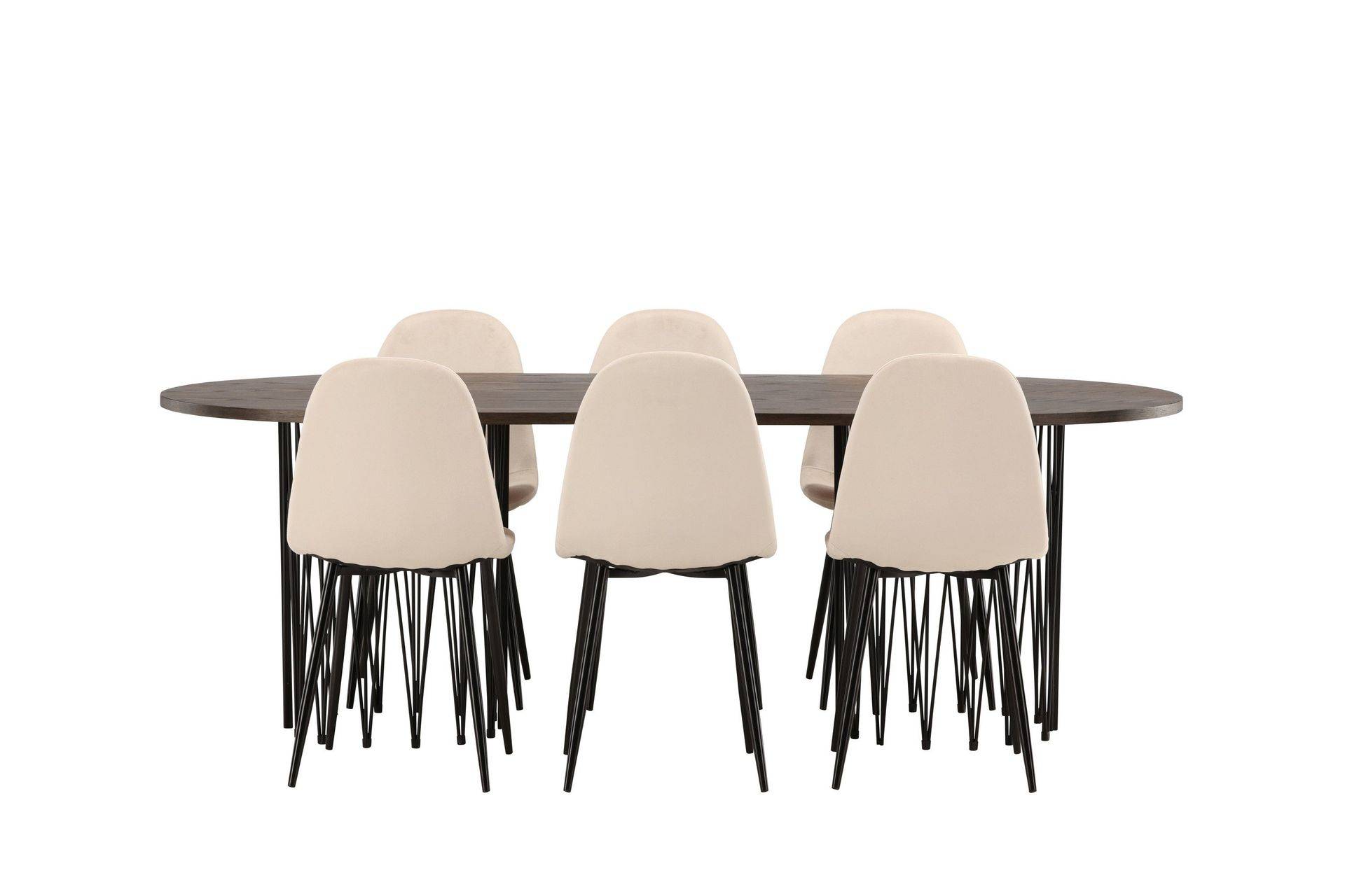 Venture Home Stone Matgrupp 220 cm Oval med 6 Polar stolar - Beige Matgrupper Beige,Brun