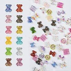 280 stk 3D Neglekunst Harpiks Krystal Aurora Rhinestones Kunst Tilbehør til Negle, Negle Glitter Gele Ornamenter og 11 Farver Søde Bjørn Ornamenter Manicure D