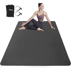 Ekstra bred yogamåtte til mænd og kvinder, 1/4 tommer tyk, stor TPE træningsmåtte, velegnet til hjemmetræning