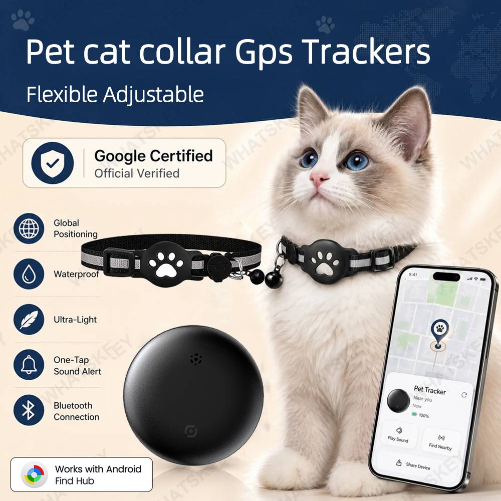 Adjustable Pet Collar Pet Tracker Google Find My Gps Tracker Android location Anti-theft For Cars Tracking Card RingNecklace