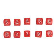 20PCS 6 Sided Number Dice Plastic 16mm Round Corner Polyhedral Dice Set for Numeral Teaching Board