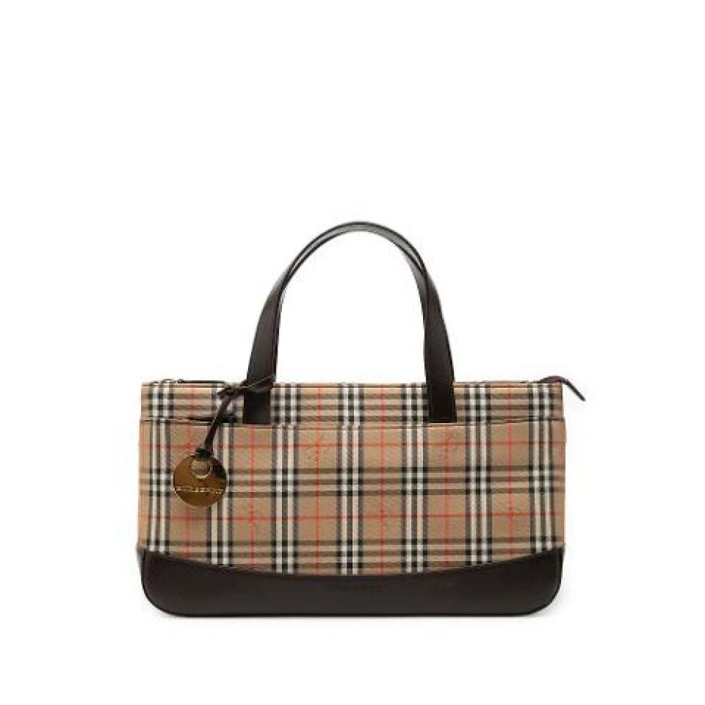 Burberry Vintage - Pre-owned Canvas Handbag Vintage - Dam - ONE Size - Läder