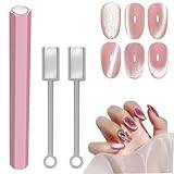 3Pcs Nail Magnet Tool Set, Stark Magnetisk Dubbel Huvud Nagel Magnet Cat Eye Magnet för Nagelverktyg Nail Art Gel Nagellack Magnet