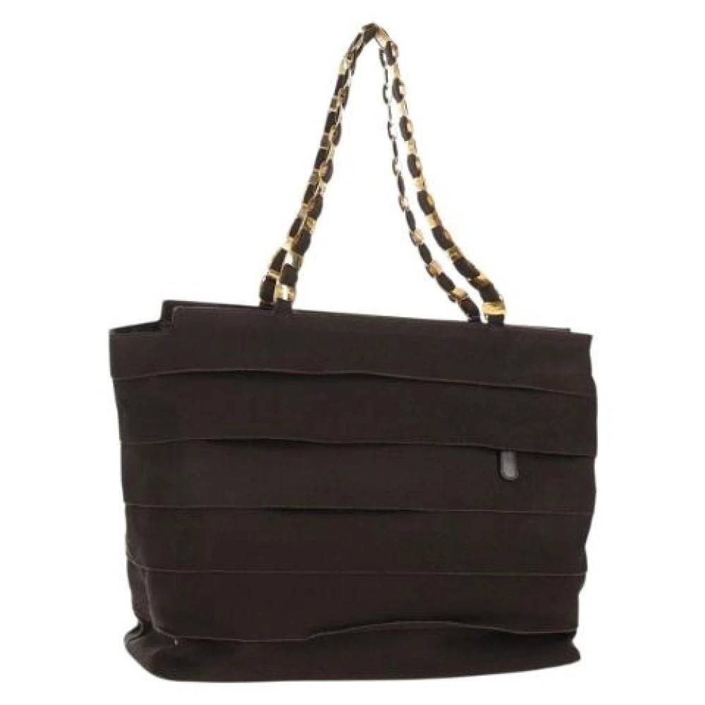 Salvatore Ferragamo Pre-owned Pre-owned Canvas Skuldertaske - Vintage - Dame - Brun - ONE SIZE - Uld