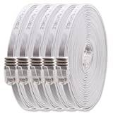 1aTTack.de 5m CAT6 Platt nätverkskabel RJ45 1000 Mbit, 5 st - vit