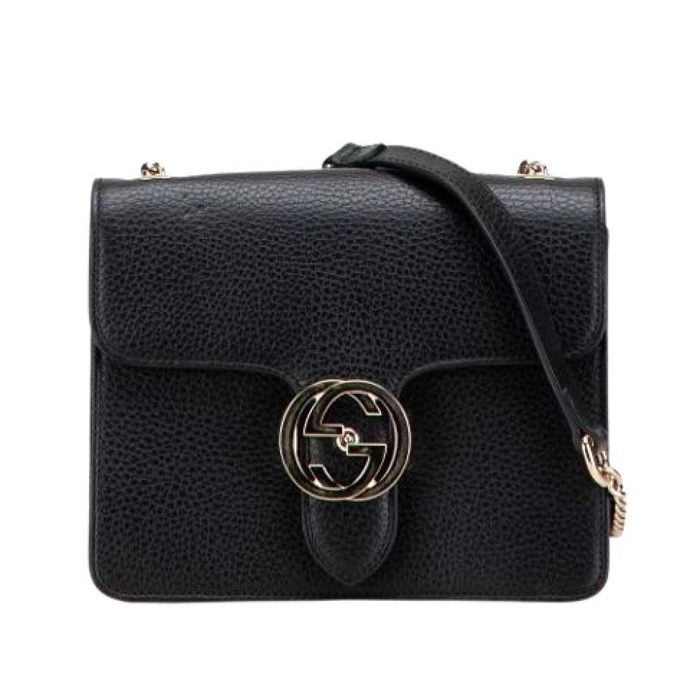 Gucci Vintage Pre-owned Læder Crossbody Taske - Vintage - Dame - Sort - ONE SIZE - Læder