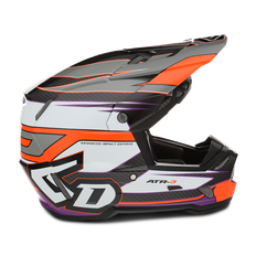 6D ATR-3 Hyper Crosshjälm Glansig Neon Orange-Lila