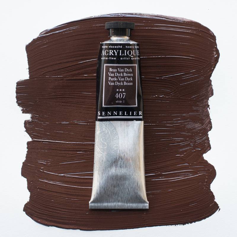 Sennelier Artist Acrylique Akrylfärg 60 ml Van Dyck Brown S1 407 (3F)