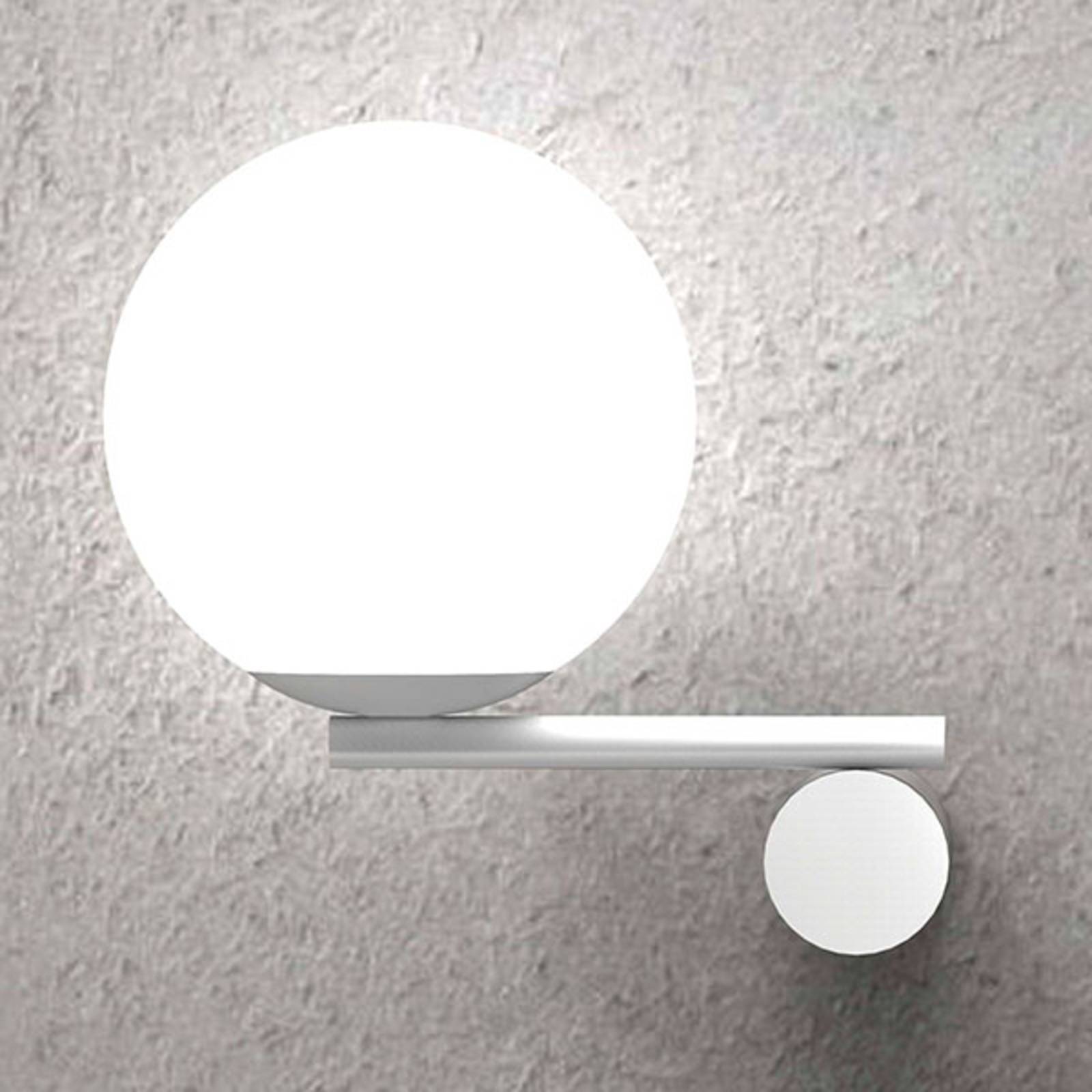Marchetti Vägglampa Luna, dimbar, Vitt / opal, Vardagsrum / matsal, Metall, Modern, Vägglampa, vägglampa inomhus