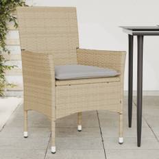 vidaXL havestole med hynder 2 stk. polyrattan beige