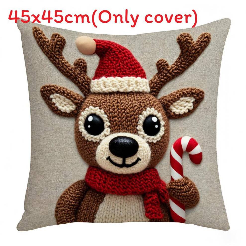 (Elk)Christmas Decorative Pillow Cover Pillowcase For Holiday Decoration Home