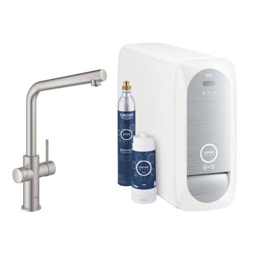 Grohe Blue Home køkkenarmatur, afkølet vand, brus, stål
