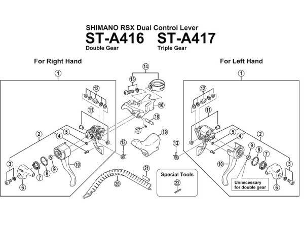 Shimano RSX växelreglage vänster till ST-A417