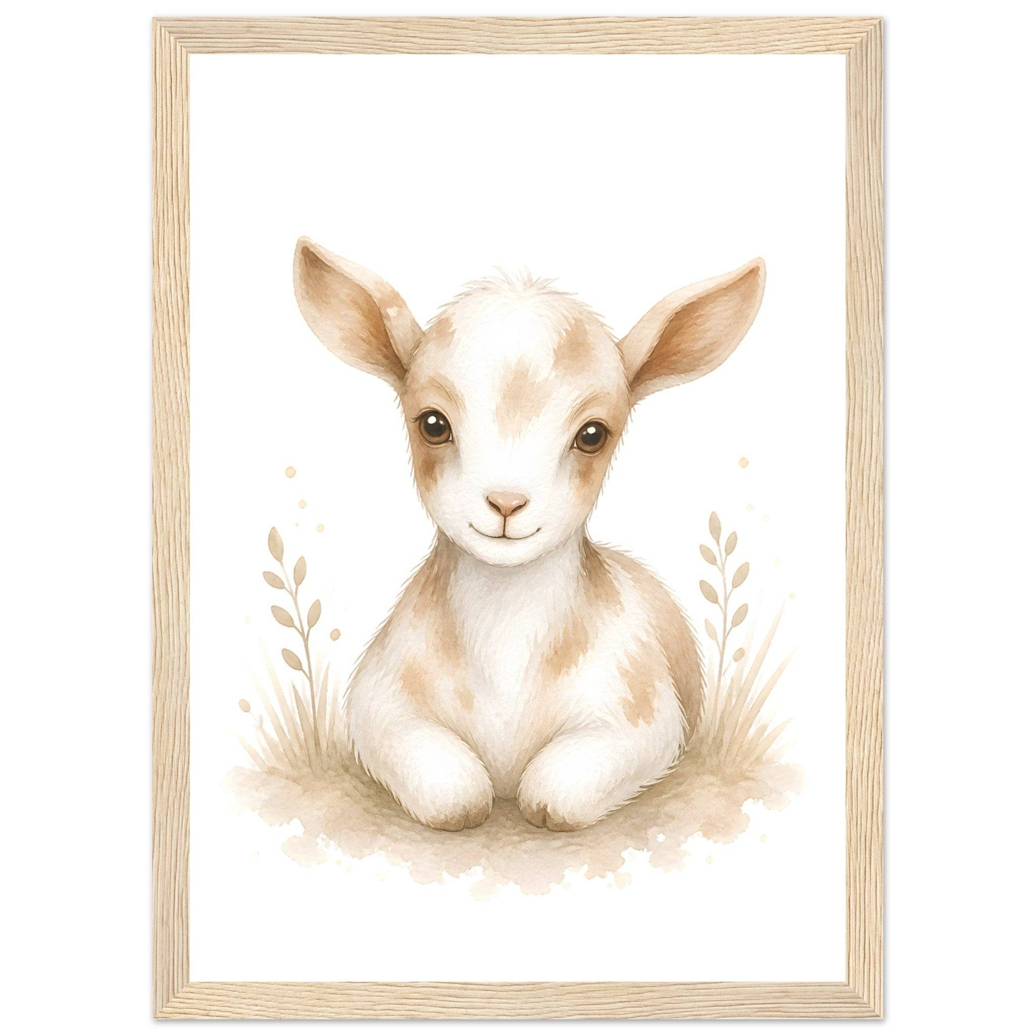 Lammposter-21x29.7 cm / 8x12" / Med ram / Ljust trä