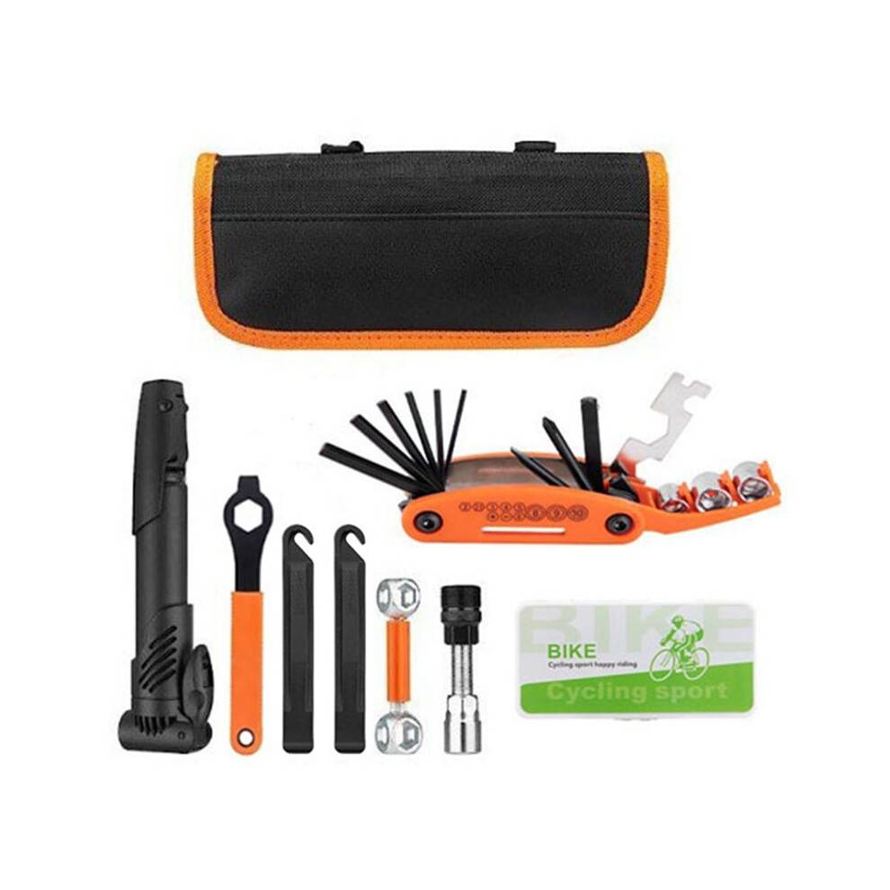 35-Piece Bike Repair Kit with 80 PSI Pump for Mountain/Road Bikes - Includes Tire Patches, Levers, Hex Wrenches