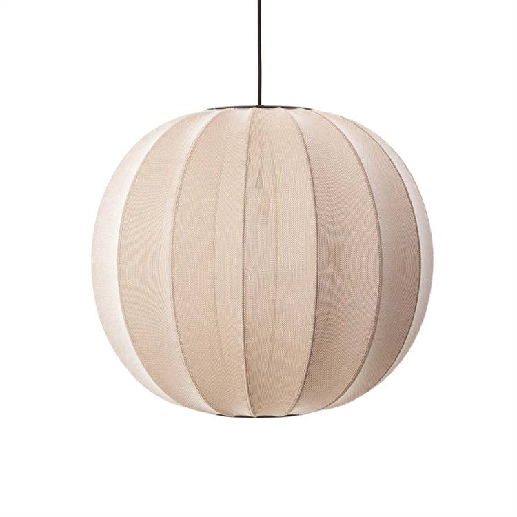 Handgjord stickad-vit rund hänge Sand Stone Ø60 cm